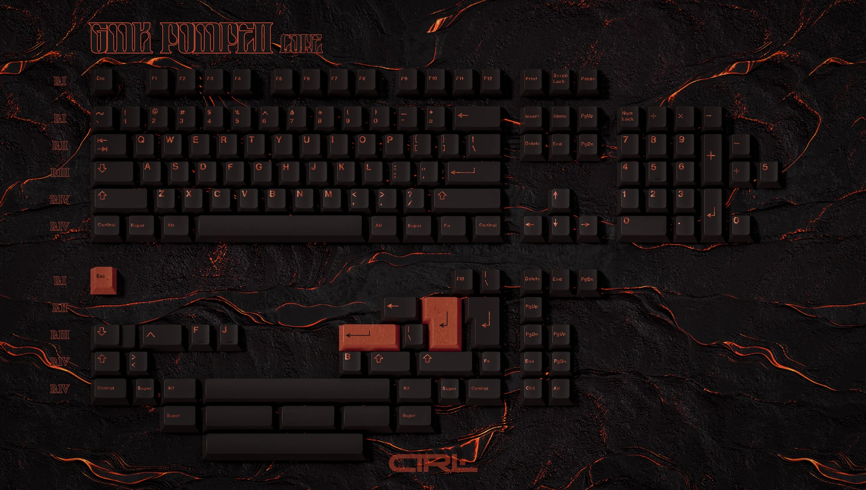 【ほぼ新品】GMK CYL POMPEII keycap キーキャップセット GMK CYL Pompeii ABS Keycap Set – pantheonkeys