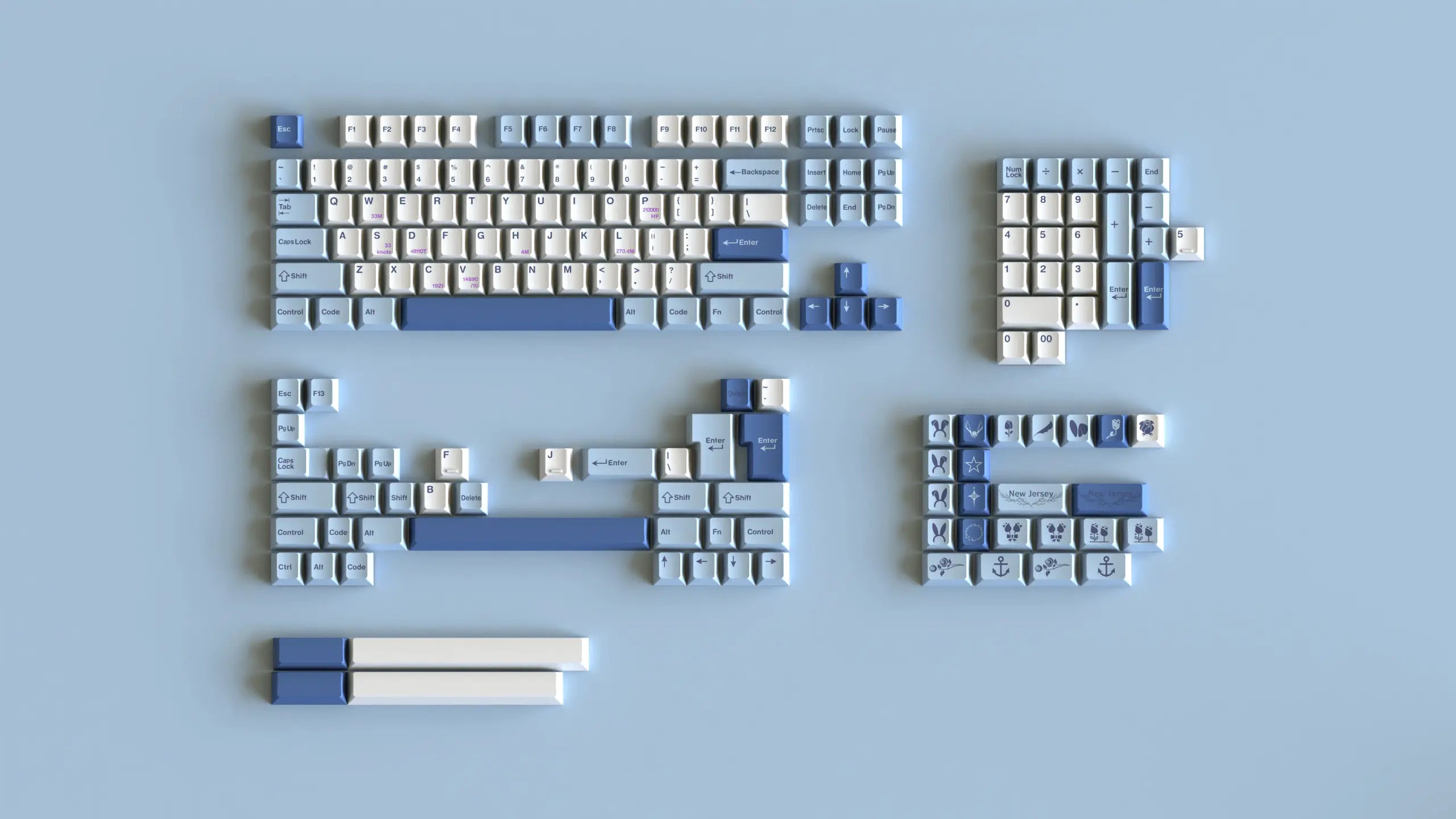 Tutkeys New Jersey PBT Keycap Set