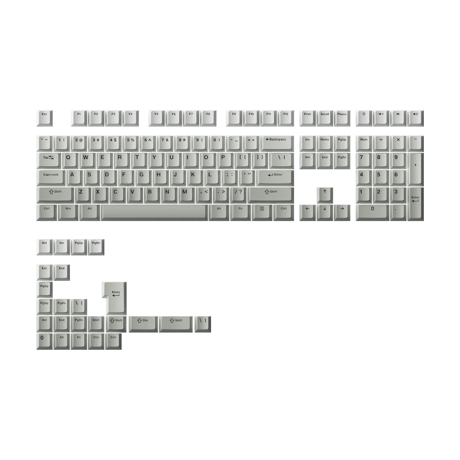 Akko Cool Gray PBT Keycap Set