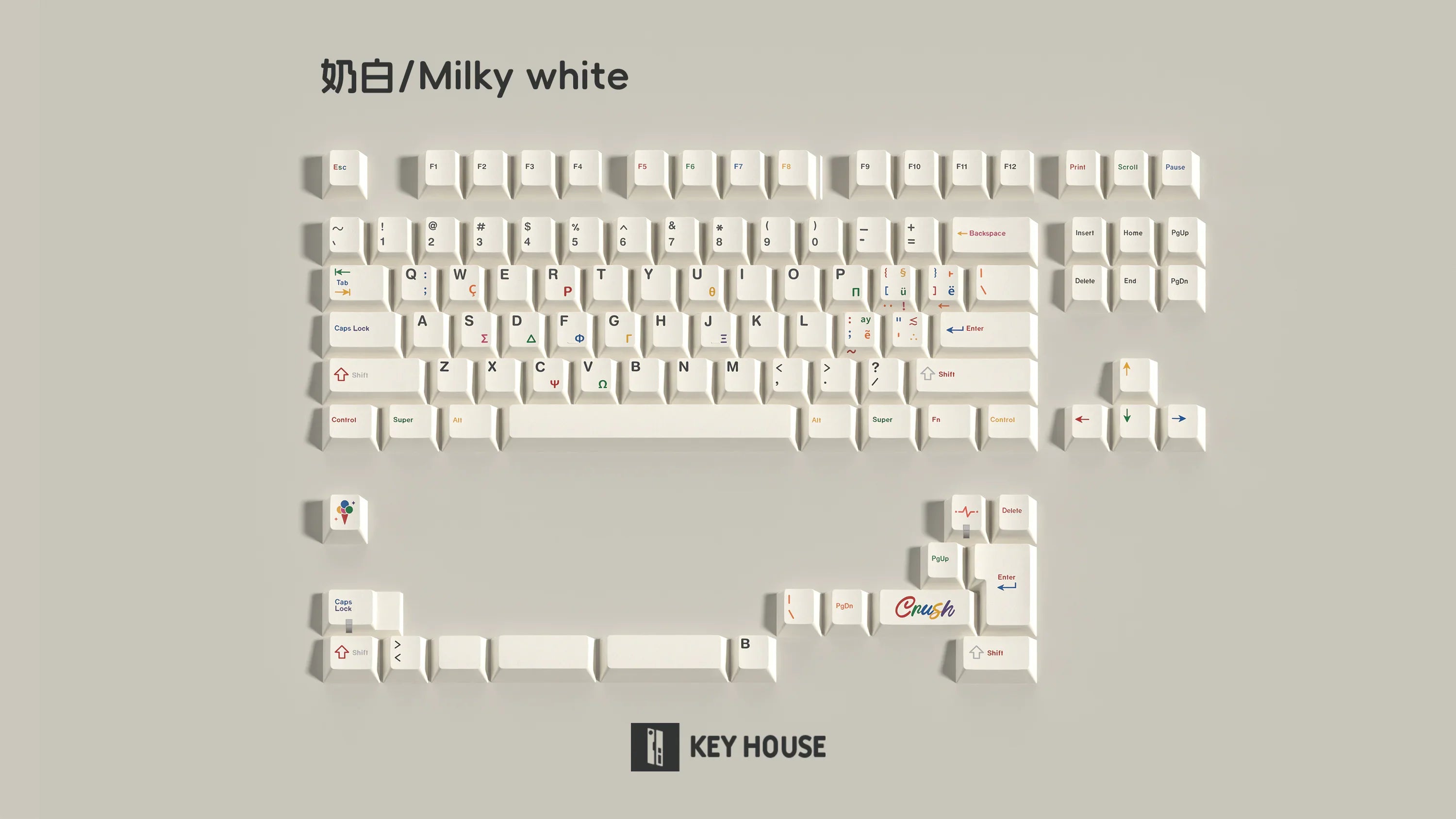 Key House Milky White PBT Keycap Set