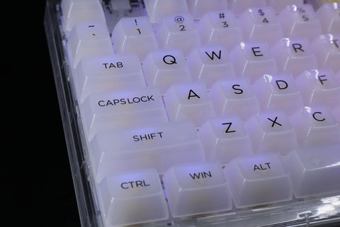 Akko Clear Keycap Set (White / Black V2)