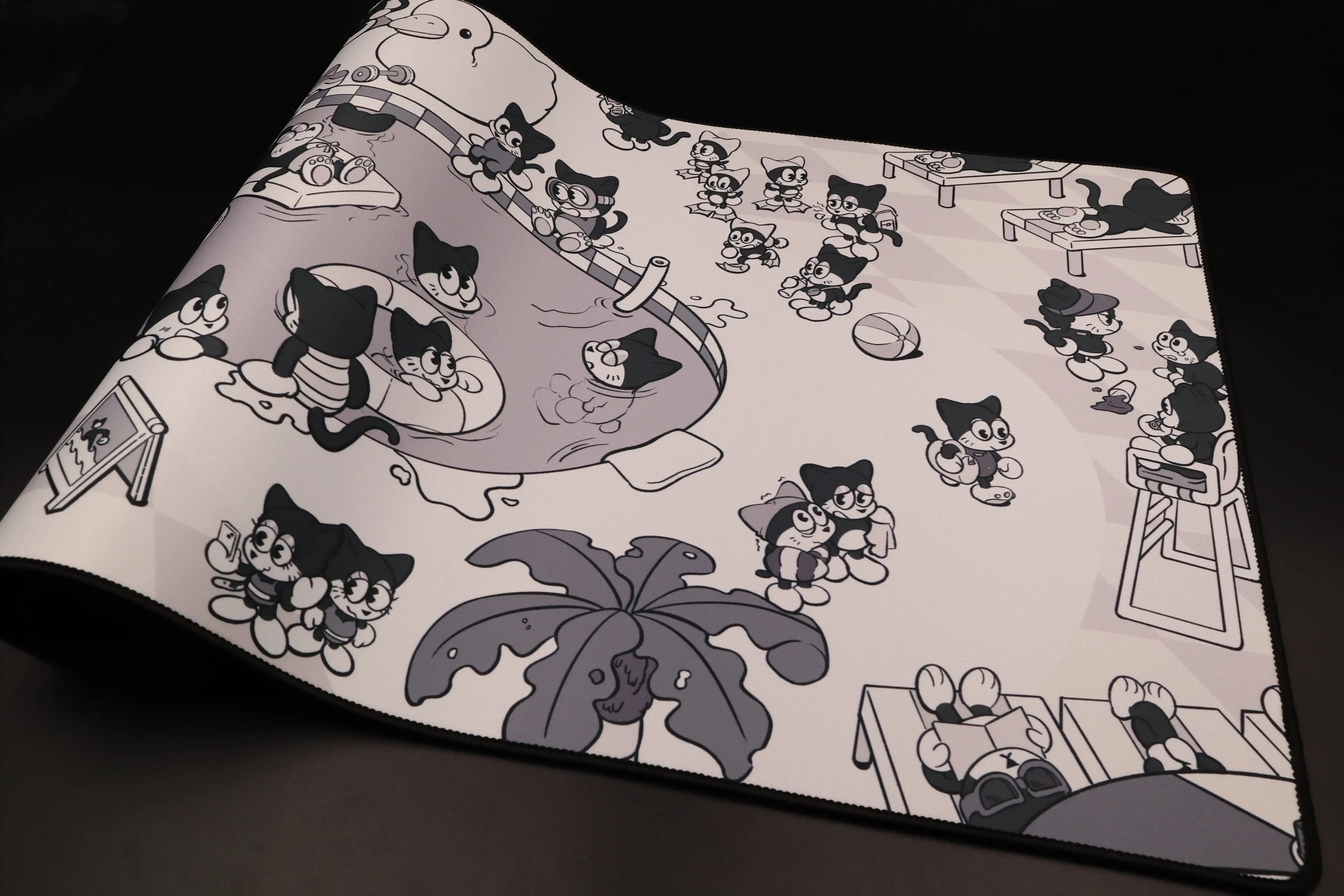 Bobtail - A Relaxing Day By The Pool Deskmat