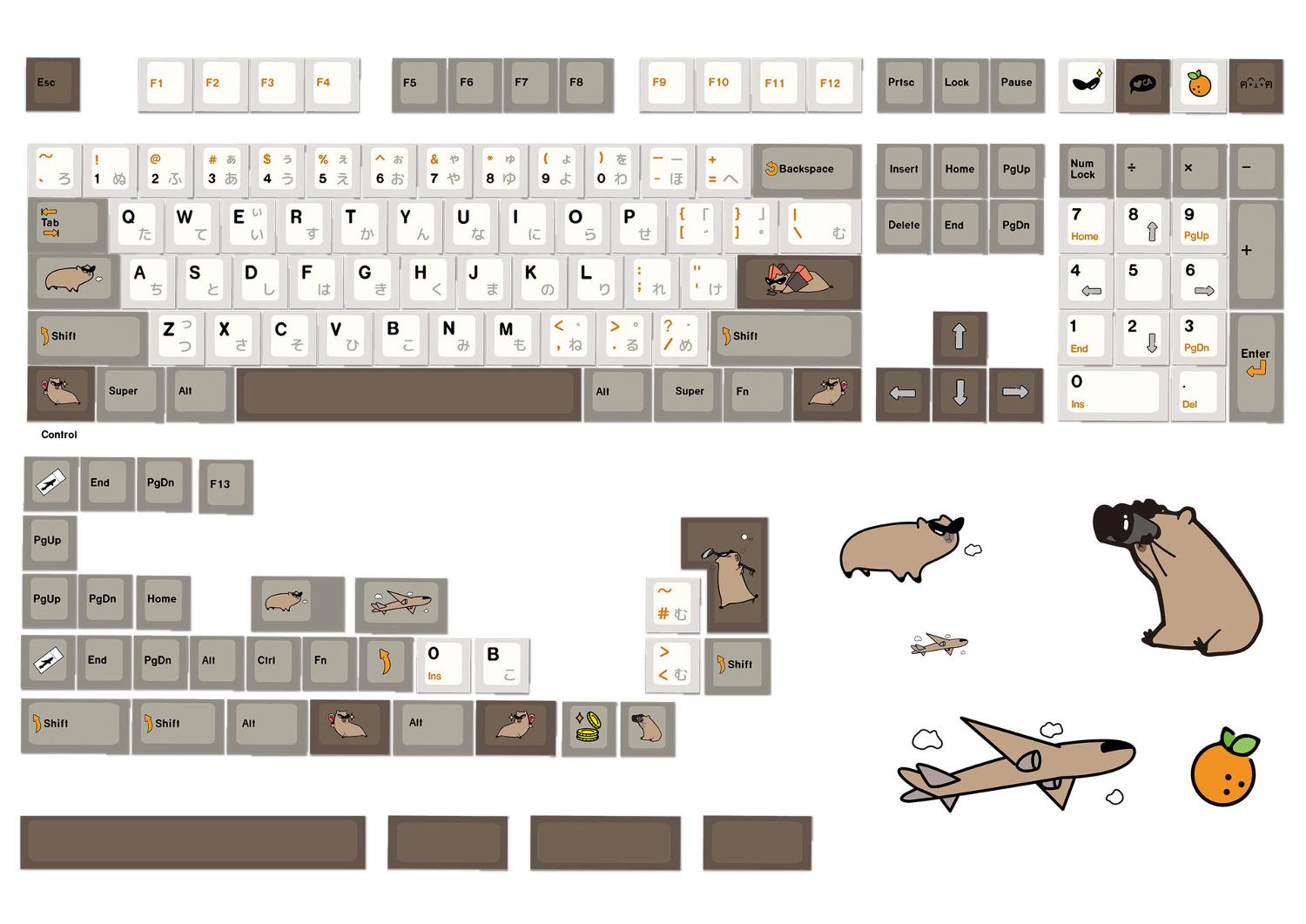 Shenpo Capybara PBT Keycap Set