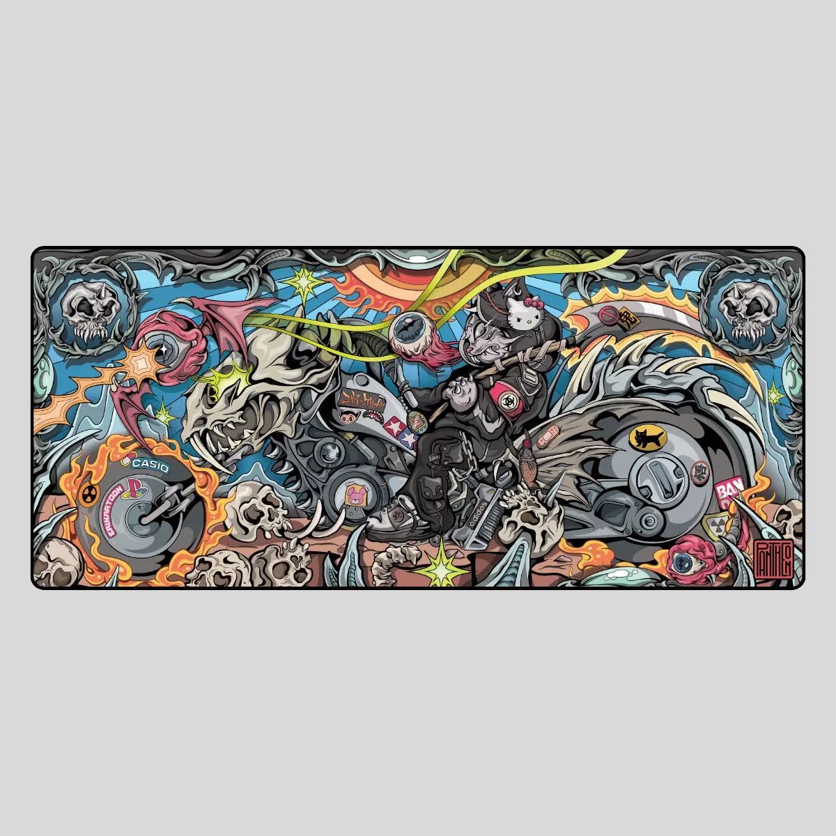 Death Cat For Cutie Deskmat | PantheonKeys x Erikartoon Collab