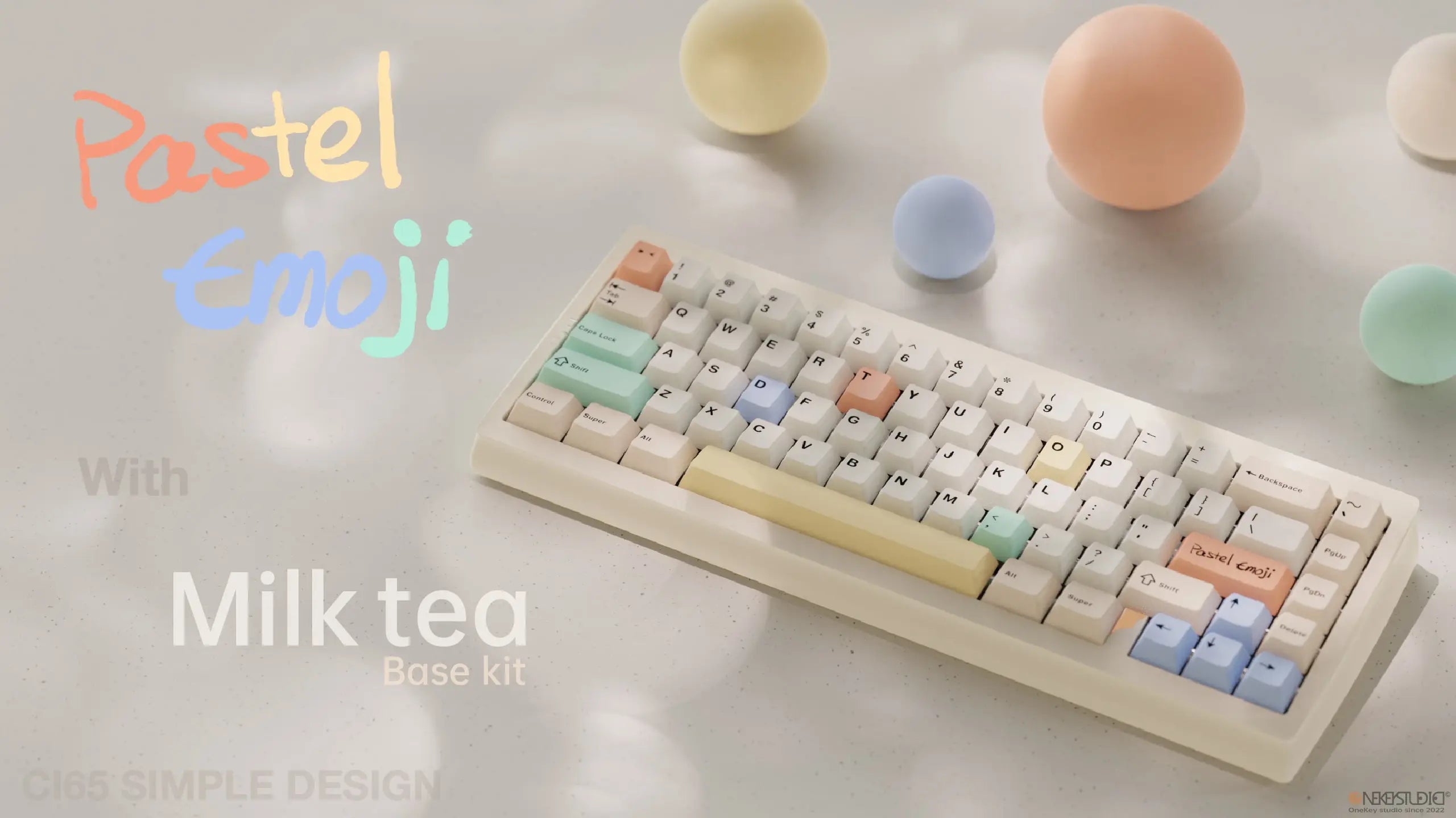 Tutkeys Bubble Tea & Pastel Emoji PBT Keycap Set