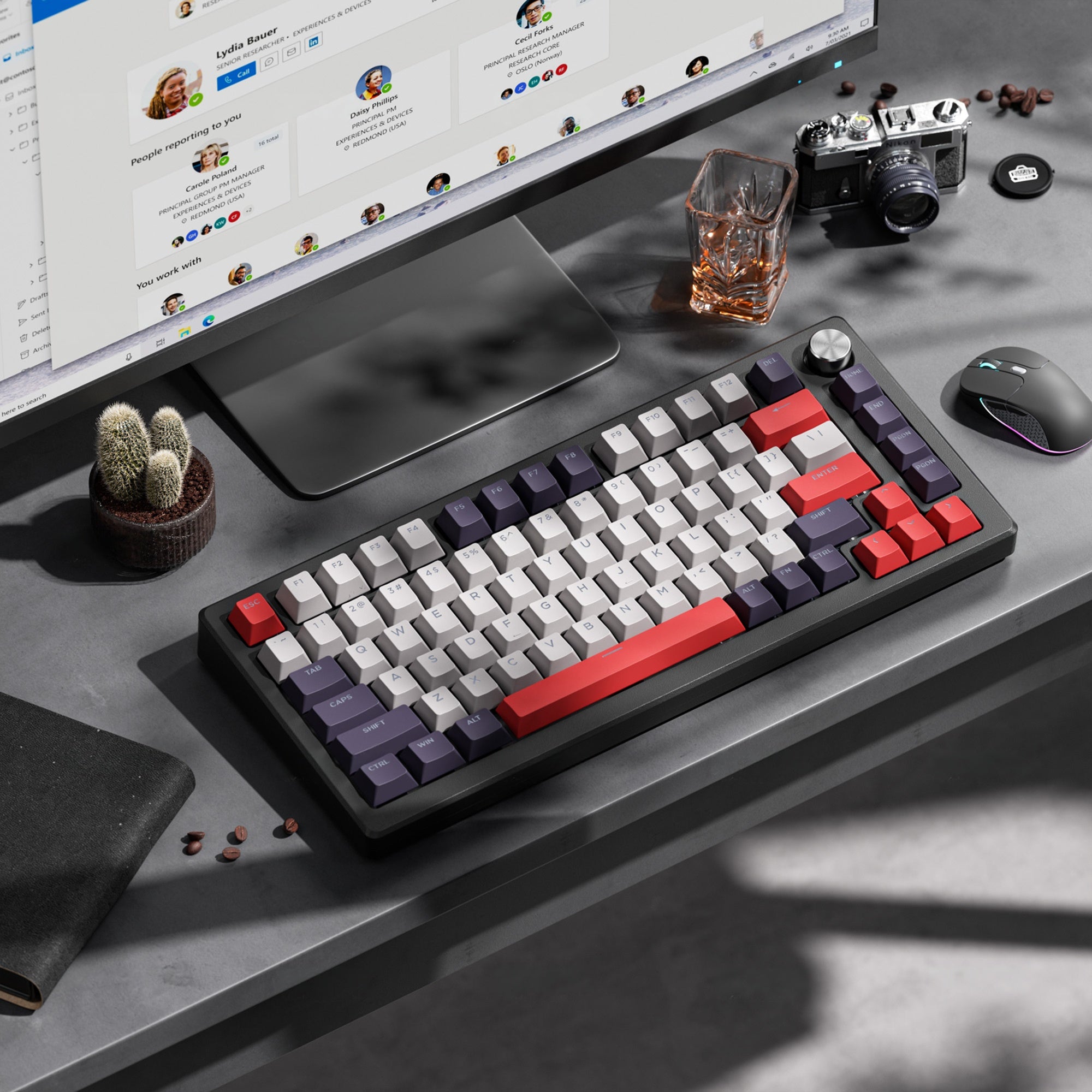 Retro Machine PBT Shinethrough Keycap Set