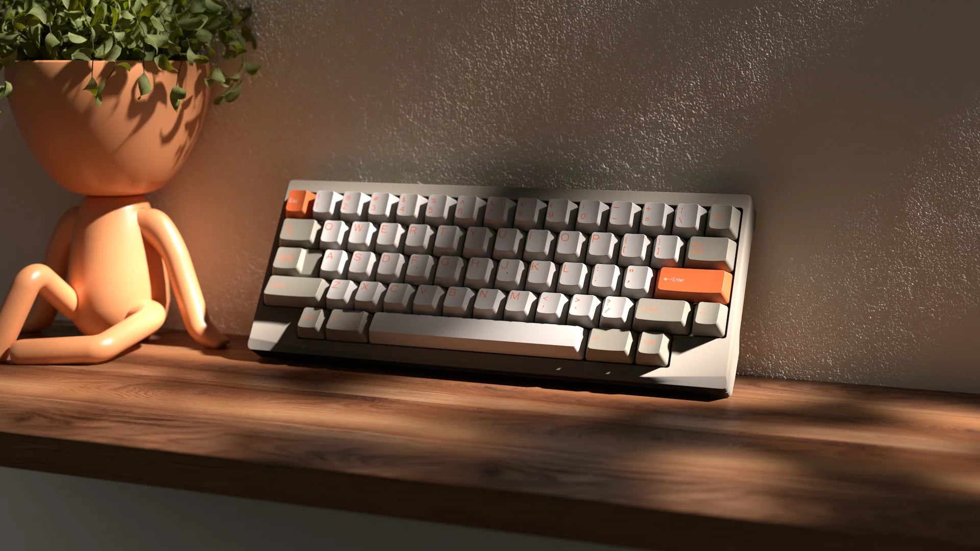 DCS Orange on Beige ABS Keycaps