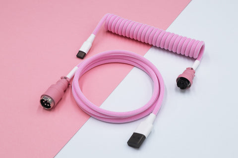 Pink Candy Custom Coiled Aviator Keyboard Cable