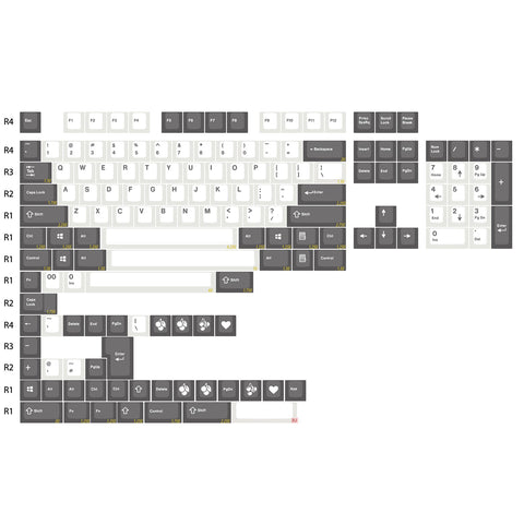 Full image of ENJOYPBT (ePBT) Grey White ABS Doubleshot Keycap Set