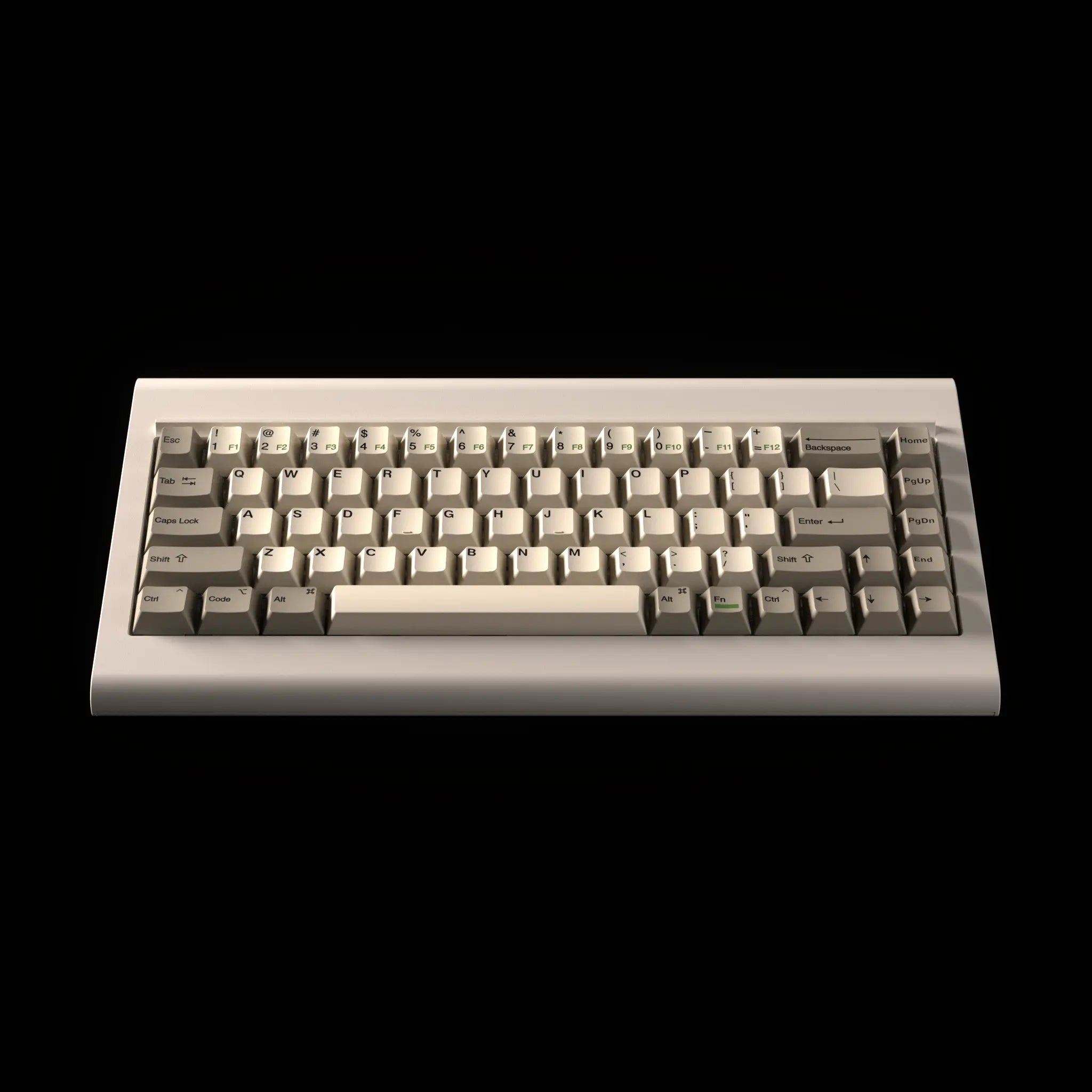 Top view of Vortex PC66 68-key Keyboard in Beige