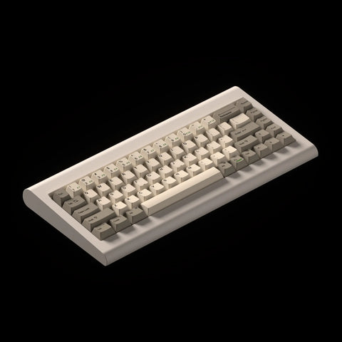 Side view of Vortex PC66 68-key Keyboard in Beige