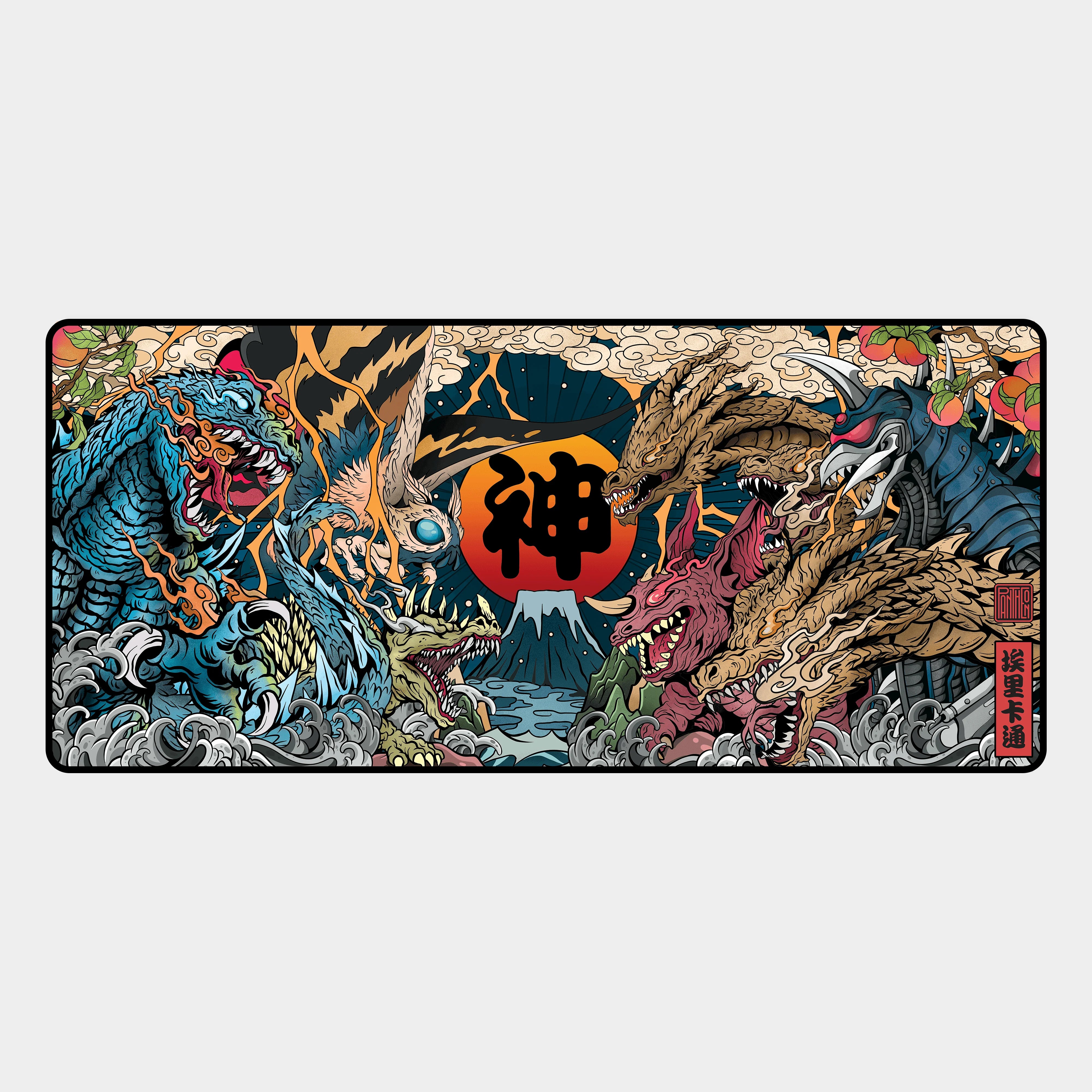 Full image of PantheonKeys x Erikartoon Klash Of The Kaiju Deskmat