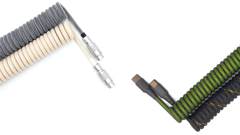 Artisanal custom coiled aviator connector cables for your mechanical keyboard.