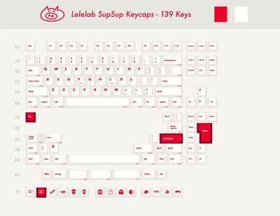 LeleLab Supsup SuperX White ABS Keycap Set