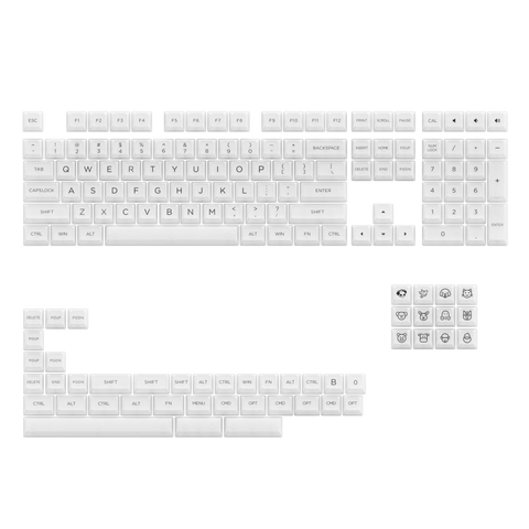 Akko Clear Keycap Set (White / Black V2)