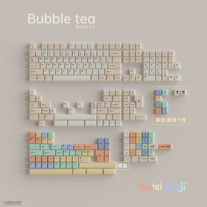 Tutkeys Bubble Tea & Pastel Emoji PBT Keycap Set