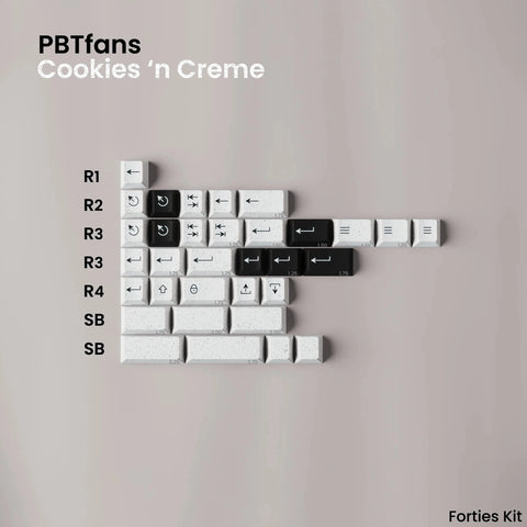 PBTfans Cookies 'N Creme ABS Doubleshot Keycap Set