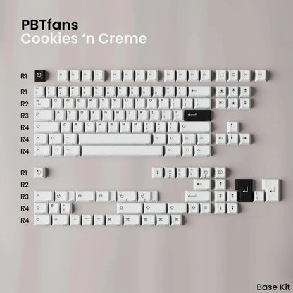 PBTfans Cookies 'N Creme ABS Doubleshot Keycap Set
