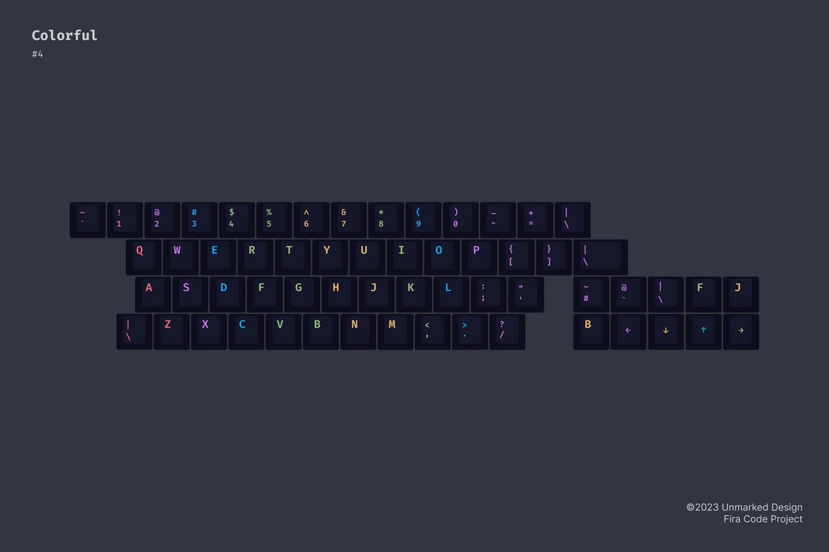 Unmarked Design - Fira Code Dark PBT Keycap Set