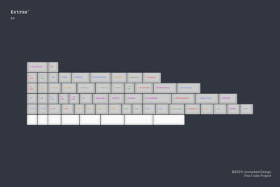 Unmarked Design - Fira Code Light PBT Keycap Set
