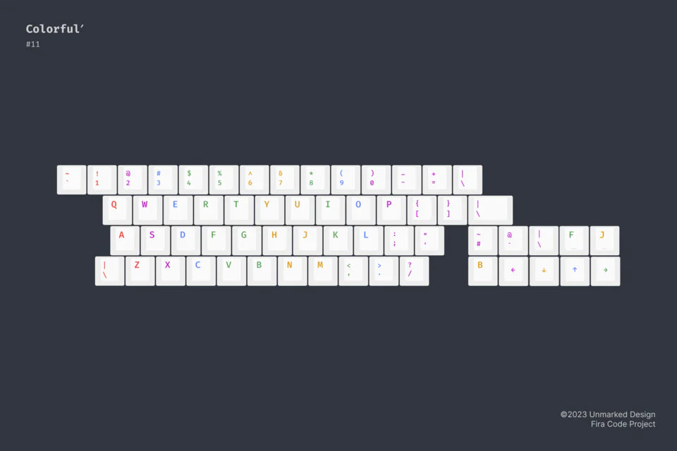 Unmarked Design - Fira Code Light PBT Keycap Set