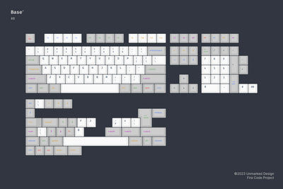 Unmarked Design - Fira Code Light PBT Keycap Set