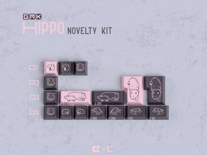 [GB] GMK Hippo ABS Doubleshot Keycap Set