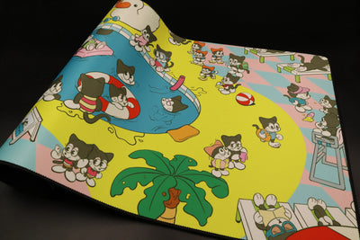 Maine Coon - A Relaxing Day By The Pool Deskmat