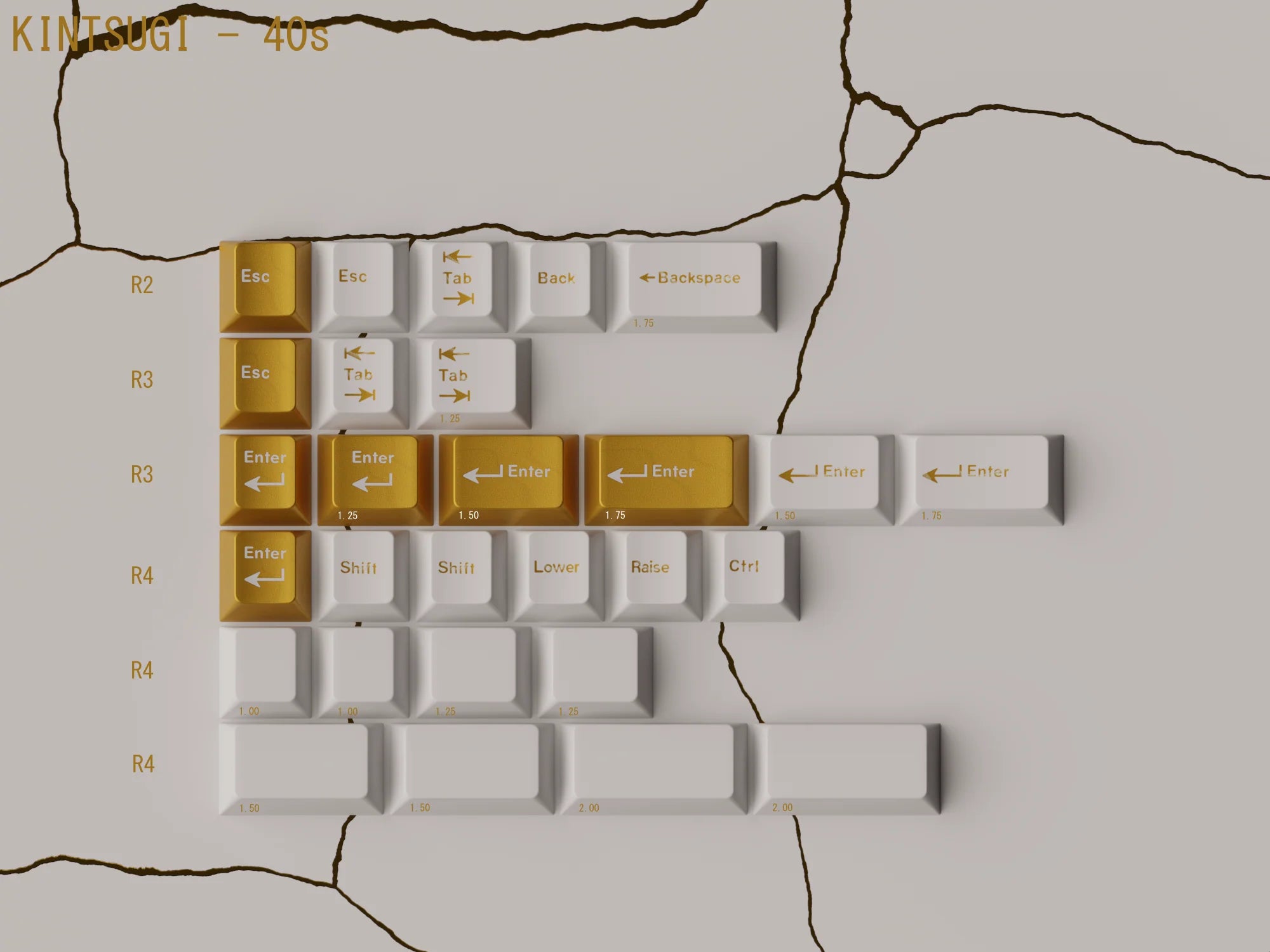 [GB] KKB Kintsugi Shiro ABS Keycap Set