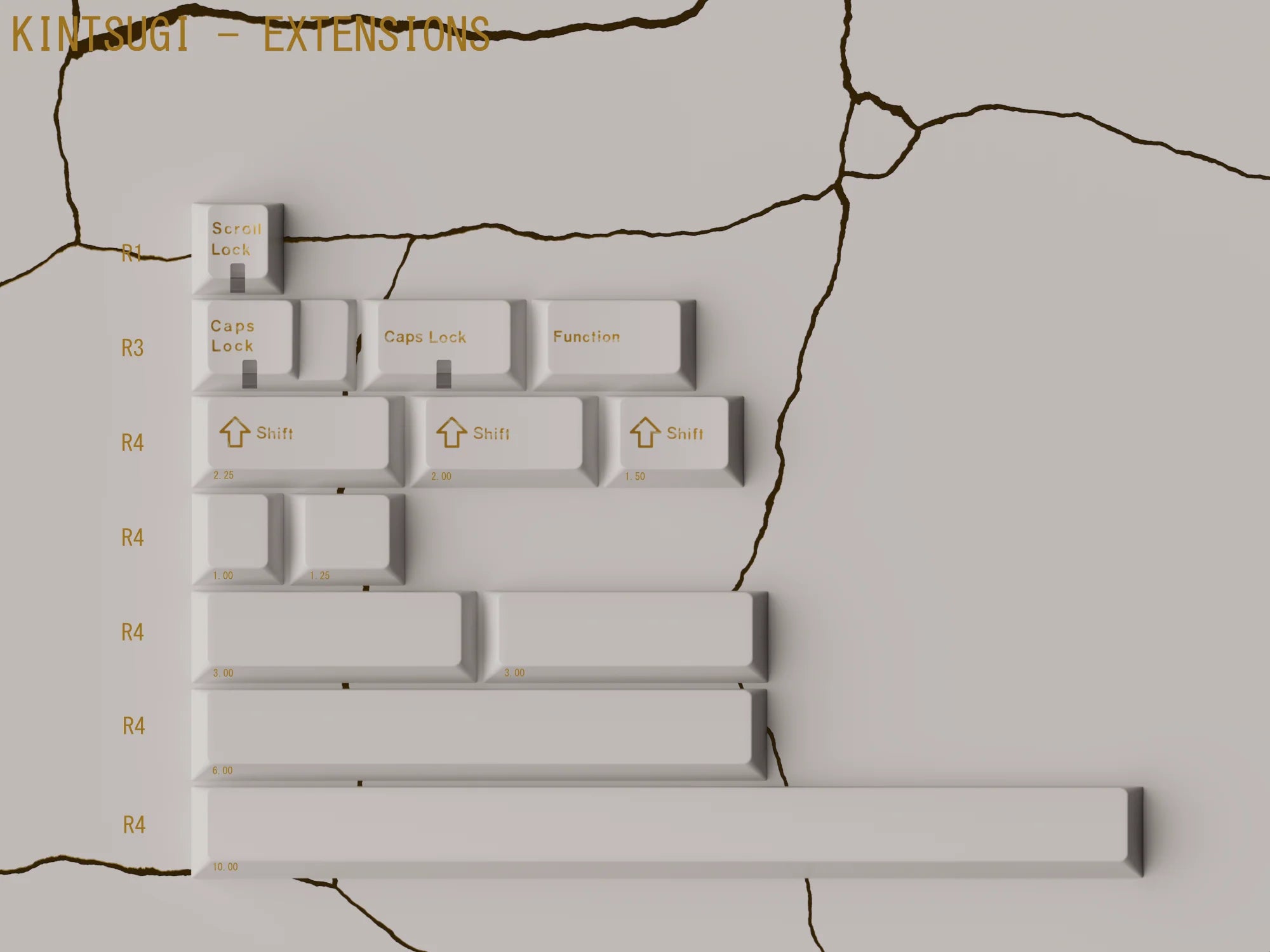 [GB] KKB Kintsugi Shiro ABS Keycap Set
