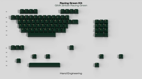 GMK British Racing Green (BRG) ABS Doubleshot Keycap Set