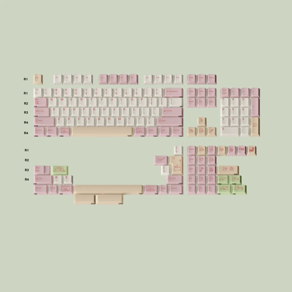 FBB Flower Shop PBT Keycap Set