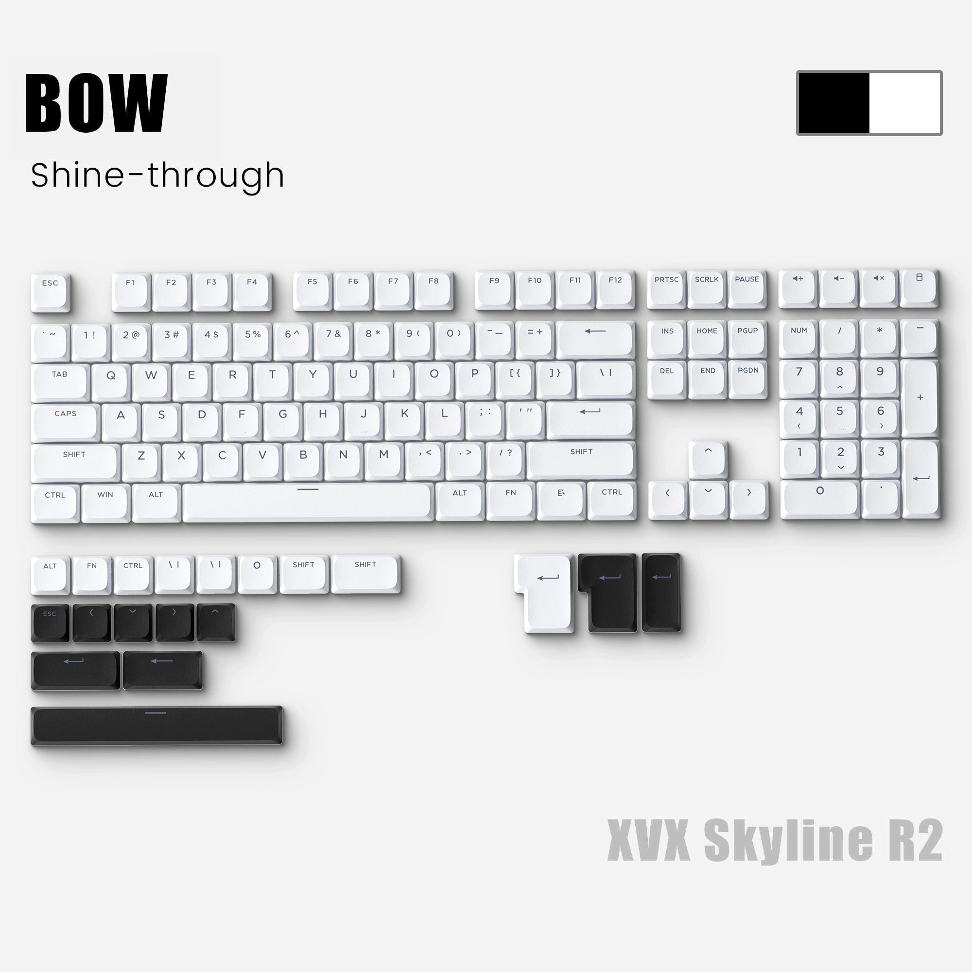 XVX Low Profile Shine-Through PBT Keycap Set – pantheonkeys
