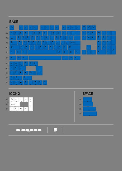 ArmorSuit Black On Blue PBT Keycap Set