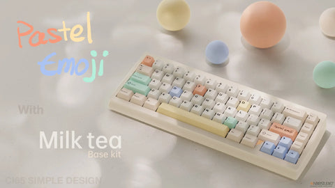 Tutkeys Bubble Tea & Pastel Emoji PBT Dye Sub Keycap Set