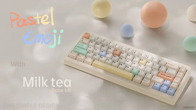 Tutkeys Bubble Tea & Pastel Emoji PBT Keycap Set