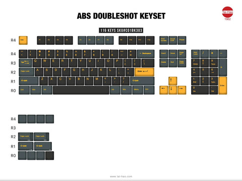 Full image of Tai-Hao Midnight ABS Doubleshot Keycap Set