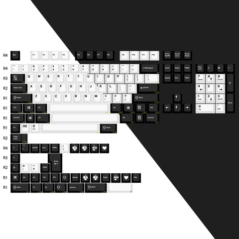 Full image of ENJOYPBT (ePBT) Black And White ABS Doubleshot Keycap Set