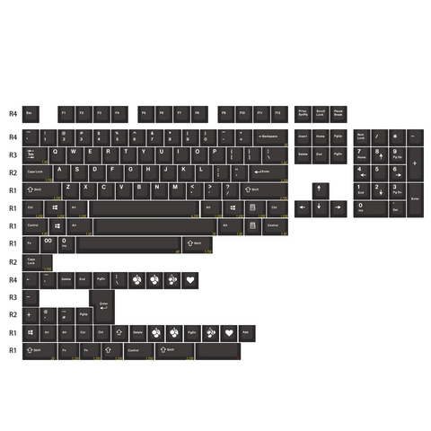 Full image of ENJOYPBT (ePBT) White On Black ABS Doubleshot Keycap Set