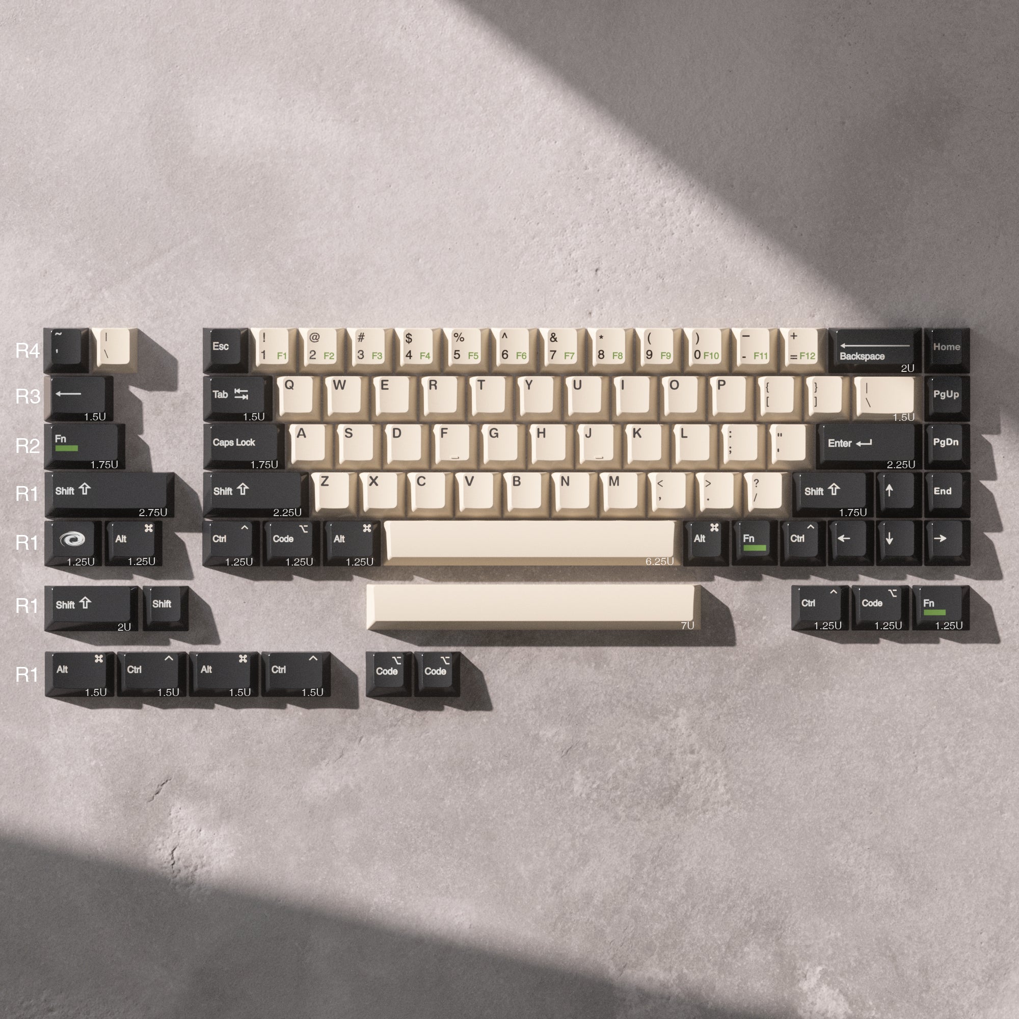 Vortex Graphite PBT Dye-sub Keycaps