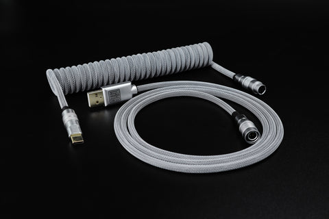 Black on White YC8 Custom Coiled Cable
