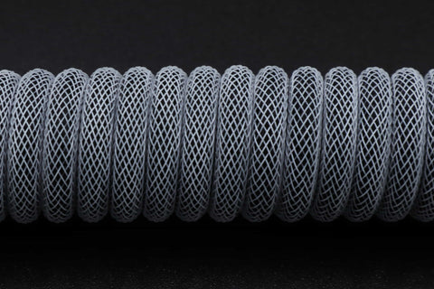 Closeup of Black on White YC8 Custom Coiled Cable