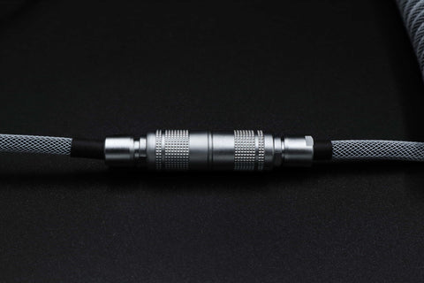 Close up of Black on White YC8 Custom Coiled Cable