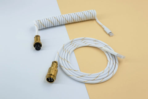 Custom Coiled Aviator Keyboard Cable (White Death)