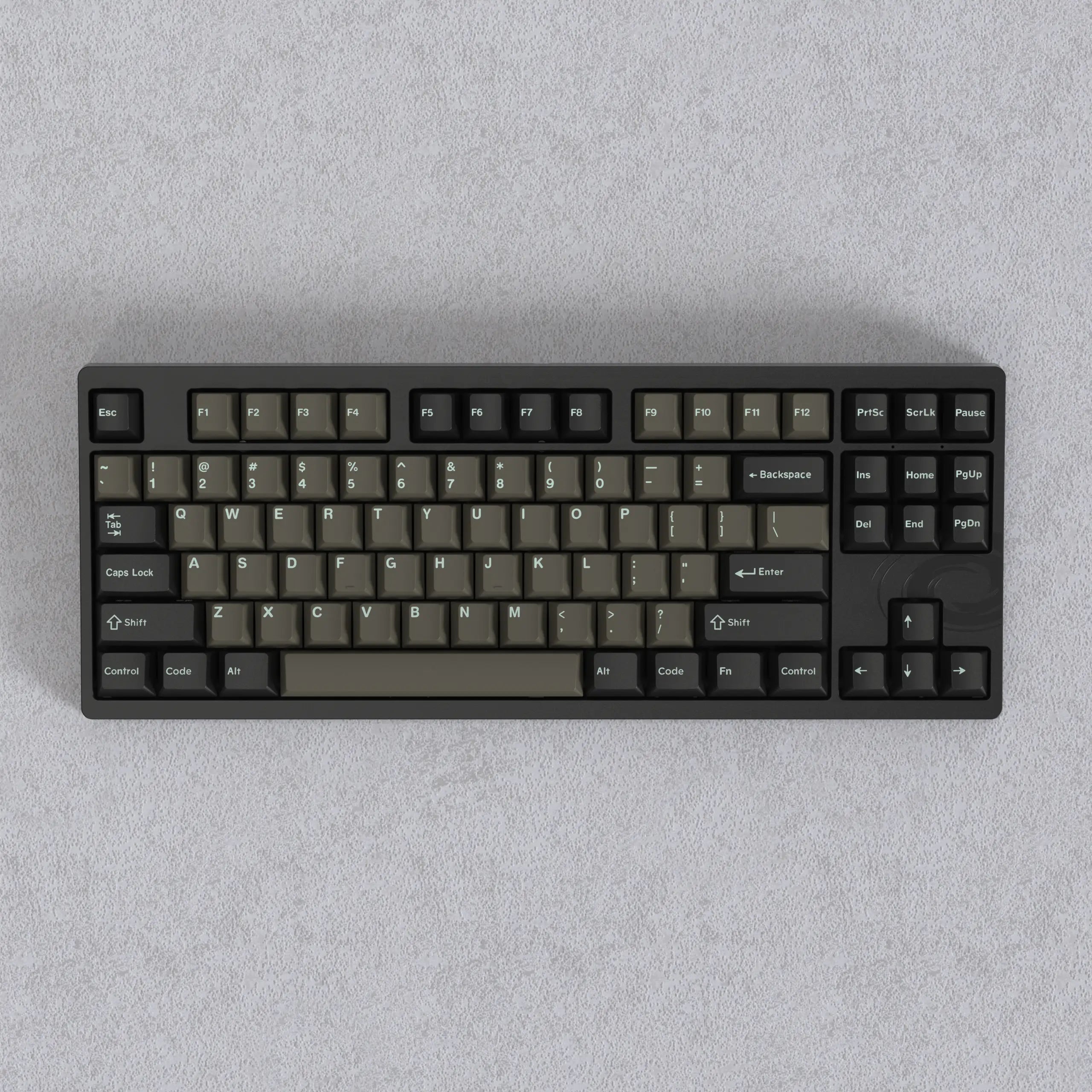 Top view of Vortex MultiX TKL Keyboard in Black