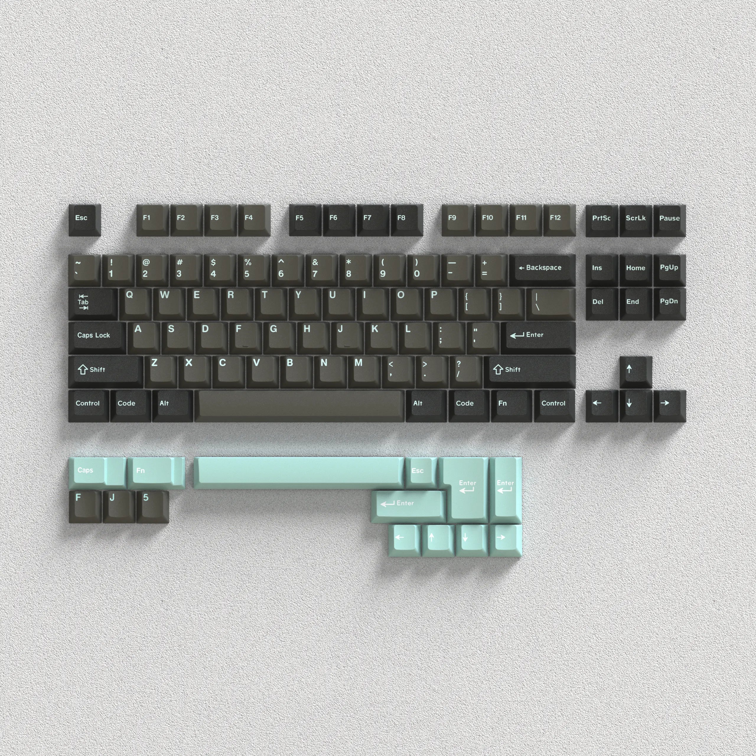 Top view of Vortex MultiX TKL Dolch Keycap Set