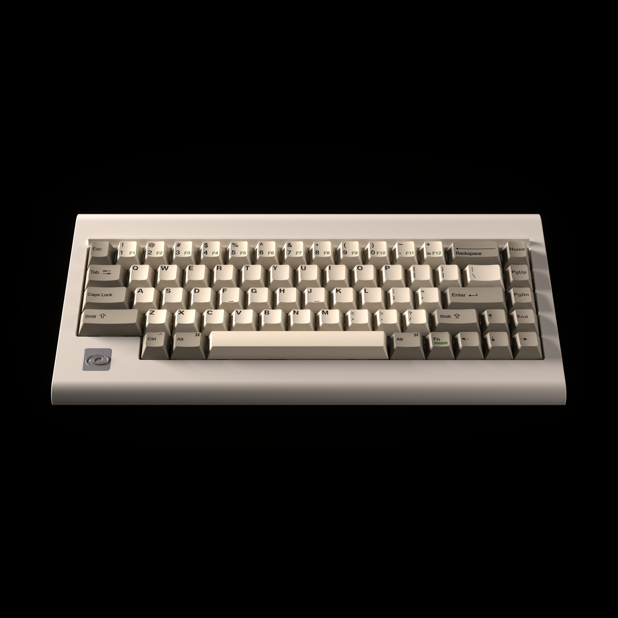 Top view of Vortex PC66 66-key Keyboard in Beige