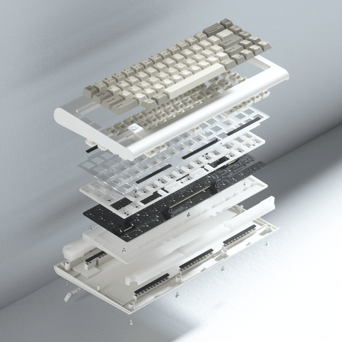 Exploded view of Vortex PC66 66-key Keyboard 