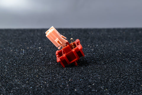 Side view of Haimu Heartbeat Silent Linear Switches - Red